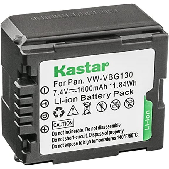 Kastar 1-Pack VW-VBG130 Battery Replacement for Panasonic NV-GS98GK, NV-GS320, NV-GS330, NV-GS500, PV-GS320, PV-GS500, PV-GS80, PV-GS83, PV-GS85, PV-GS90, SDR-H40, SDR-H40P, SDR-H41, SDR-H48GK Camera