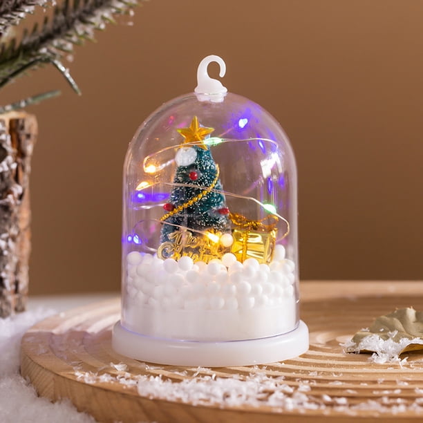 pstuiky Decoraciones navideñas, regalos luminosos para niños, pequeñas luces de noche, adornos de mesa, árboles de Navidad y decoraciones de nieve.