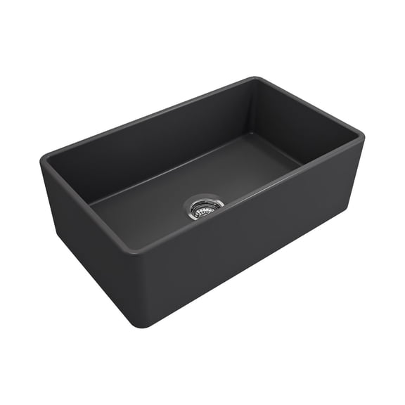 30 x 18 Inch Crestwood Farmhouse Sink, Charcoal Fireclay Kitchen sink, Single Bowl Apron Front, Plain Farm sink