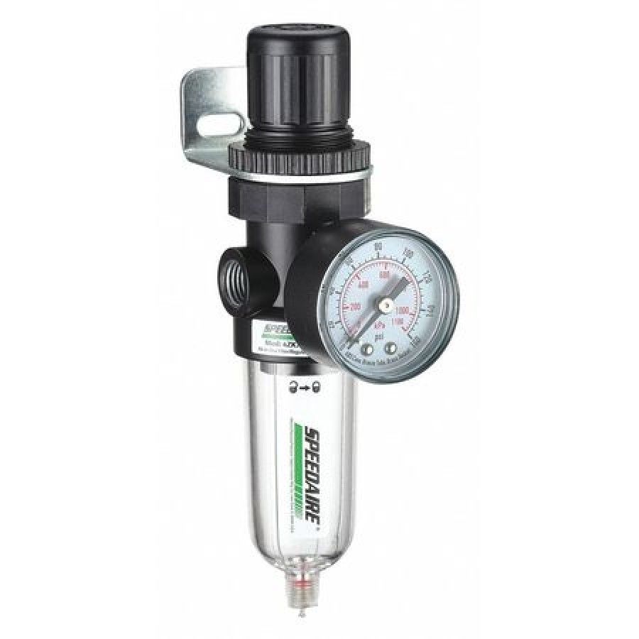 SPEEDAIRE 4ZK76 Filter/Regulator,1/4in NPT, w/Gauge