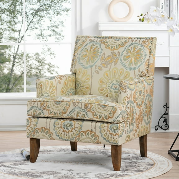 Stylish Accent Chair for Living Room with Comfortable Foam and Pocket Spring Cushion