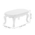 thumbnail image 4 of OULII 1Pack Oval Mini Table Furniture Prop for Role-Playing Games Tiny Furniture Decorative White 3.73X1.89X1.57In, 4 of 6