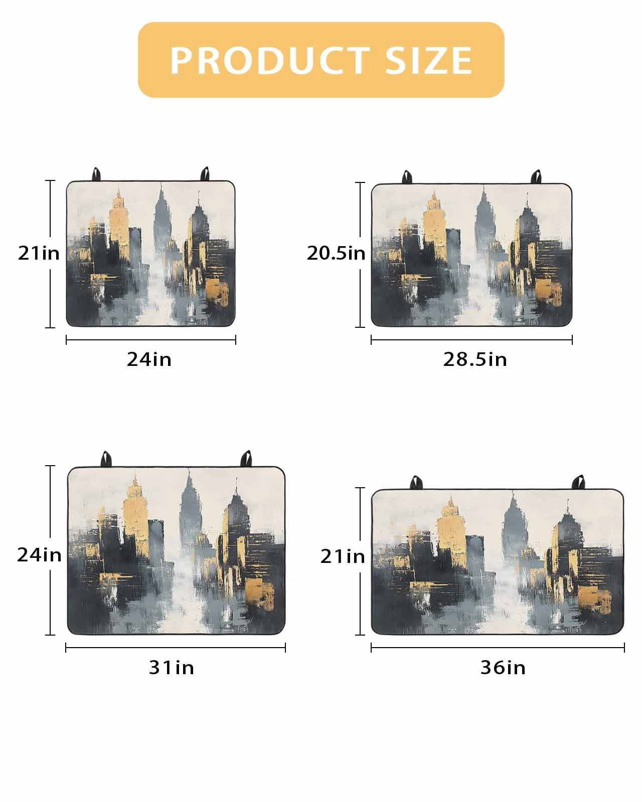 nqOlkjepod Large Induction Cooktop Protector Mat 24"x21", Abstract City Stove Top Covers for Electric Stove, Retro Chic Abstract Building Oil Painting Stove Burner Cover Mats, Glass Top Stove Cover