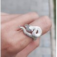 thumbnail image 2 of GHSDFBB Snake Shaped Ring, 925 Sterling Silver Rattlesnake Circlet, Handmade Animal Hoop, 2 of 7