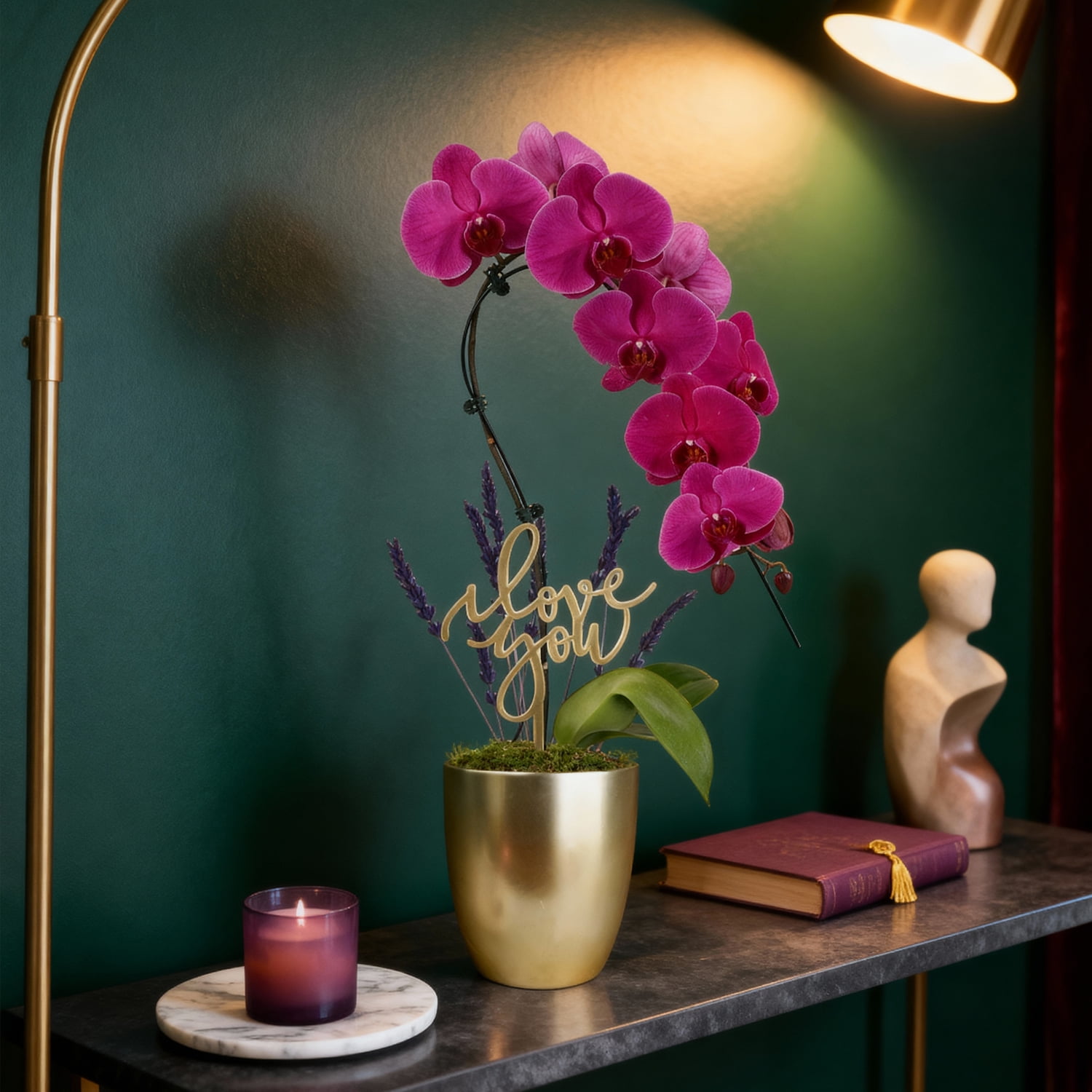 5IN Purple Swan Orchid (Love You Edition) – White Ceramic Pot