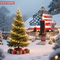 thumbnail image 3 of Metal Hanging Christmas Tree Wind Spinner - Festive Garden Decoration with Candle Design Pine Branch Accents Patriotic Flair, 3 of 6