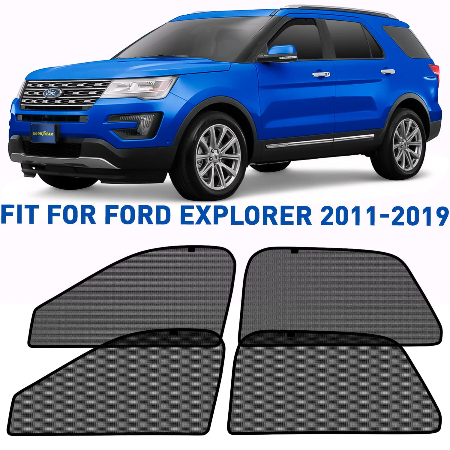 Goodyear Car Window Sunshade For Ford Explorer 20112019, 4pcs