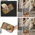 thumbnail image 3 of ZUXONGSY Woodgrain Elk American Flag Sunflower Print Leather Hobo Crossbody Bag & Wallet Set for Women, Multi-Pocket Satchel Purse with Adjustable Strap for Shopping Work Business, 3 of 5