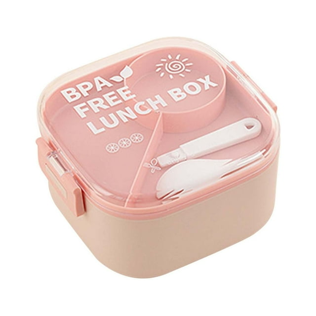 SDNall Small Lunch Box, Lunch Box with Compartments, Double-layer Microwaveable Leak-proof Lunch Box for Office Workers and Students, Hot Lunch Box