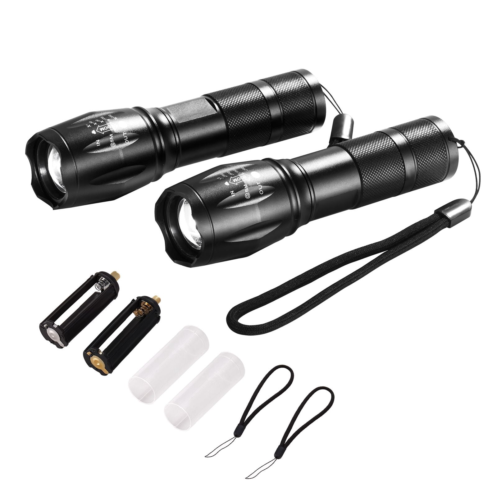 2 Pack 2000 High Lumens LED Flashlight, 5 Modes Adjustable Focus IP44 Waterproof Handheld Torch, Aluminum Alloy Portable Flashlight for Camping Hiking Fishing Emergency