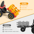 thumbnail image 3 of East doll 12V Ride on Tractor with Tiltable & Detachable Trailer, up to 3.1Mph Truck with Parental Remote, Music Player & Bluetooth Function, Headlight, 3 of 7