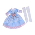 thumbnail image 1 of Bewildely 1 Juego de vestido de muñeca para niñas, portátil, desmontable, reutilizable, lavable, decorativo, lindo reemplazo, muñecas, Muñecas y casas de muñecas Azul, 1 of 6
