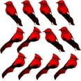 thumbnail image 3 of Berfutall-Cardinal Clip On Christmas Tree Ornament Decorations - Red Feathers Set of 12 Pieces Each is 2.8" Lon(A), 3 of 14