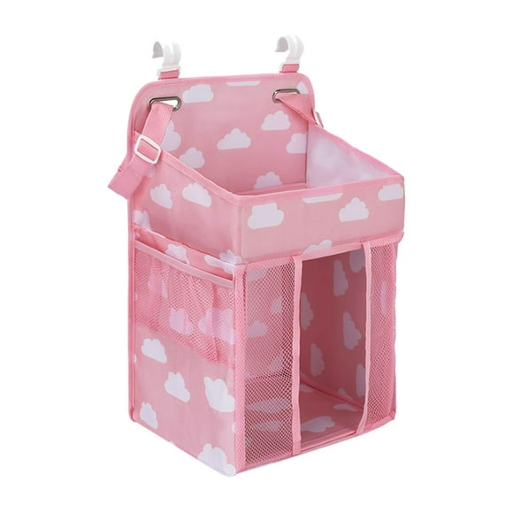 Hanging Storage Bag Baby Essentials for Diaper Organizer College Bed Hanging Pink