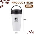thumbnail image 2 of Taza de café portátil con asa ajustable, botella de agua aislada de acero inoxidable que mantiene las bebidas frías y calientes para la vida diaria y los viajes, 2 of 5