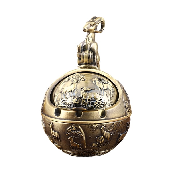 置物 YM YAOMOBB Ashtray Ornament Exquisite Vintage Ash Tray Windproof
