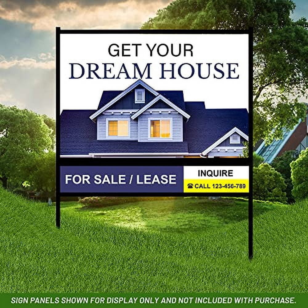 justsignframes Real Estate Yard Sign Stake Metal H Frame (1 Pack) - 24" x 36"