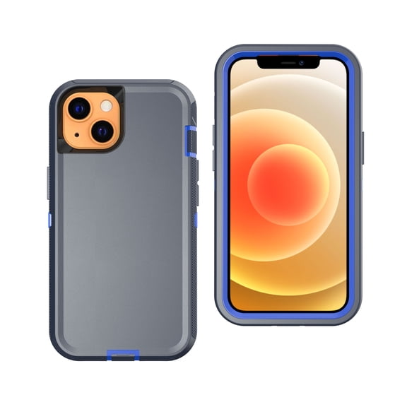 Hotpom for iPhone 15 Case Heavy Duty Shockproof Dust/ Drop Proof Full Body Protection Rugged Durable Women Men universal Phone Cover, Blue/Dark Blue