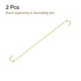 thumbnail image 3 of Uxcell S Hanging Hooks, 20inch/500mm Extra Long Carbon Steel Hanger, Gold Tone, 2Pack, 3 of 5