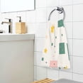 thumbnail image 3 of Yayeee 100% Cotton Hand Towels for Bathroom 16" x 28" Soft Absorbent Kitchen Towel, Green Abstract Pattern, 3 of 7