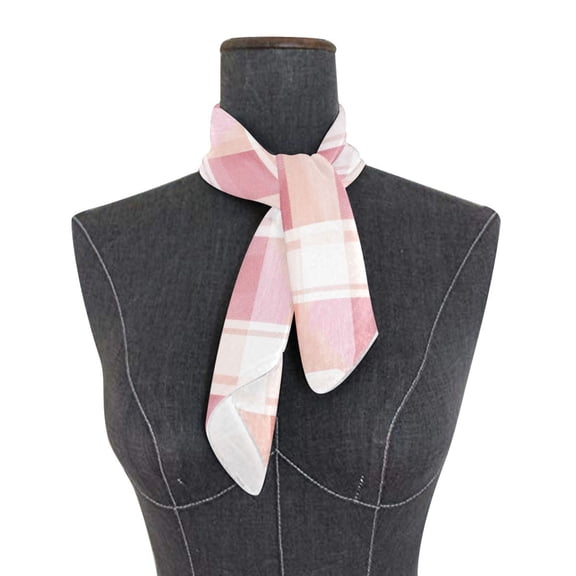 Square Scarf 24x24 Inch Watercolor Gingham Breeze Silky Satin Sun Protection Neck Scarf for Women Multi-Purpose Head Wrap Bandana for Hair Bag Decoration