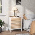 thumbnail image 2 of Tribesigns Nightstand with 2-Drawer, White Wood Nightstand，Industrial End Table with Storage, Bedroom Tall Night Stands Bedside Table, Modern Bedside Furniture with Metal Frame for Bedroom, 2 of 7