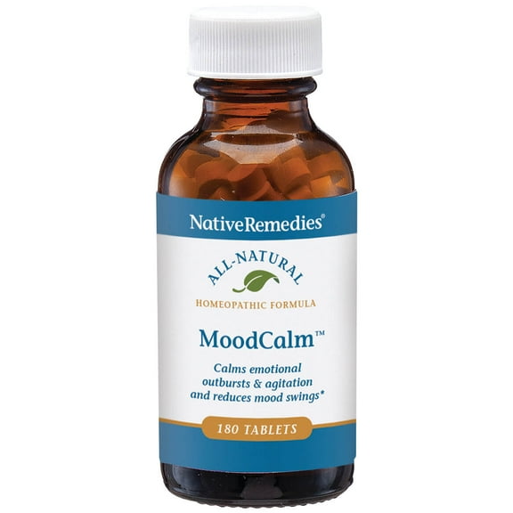 NativeRemedies MoodCalm - Natural Homeopathic Formula to Calm Emotional Outbursts and Agitation - Reduces Occasional Mood Swings Including Manic Behavior and Impulsivity - 180 Tablets
