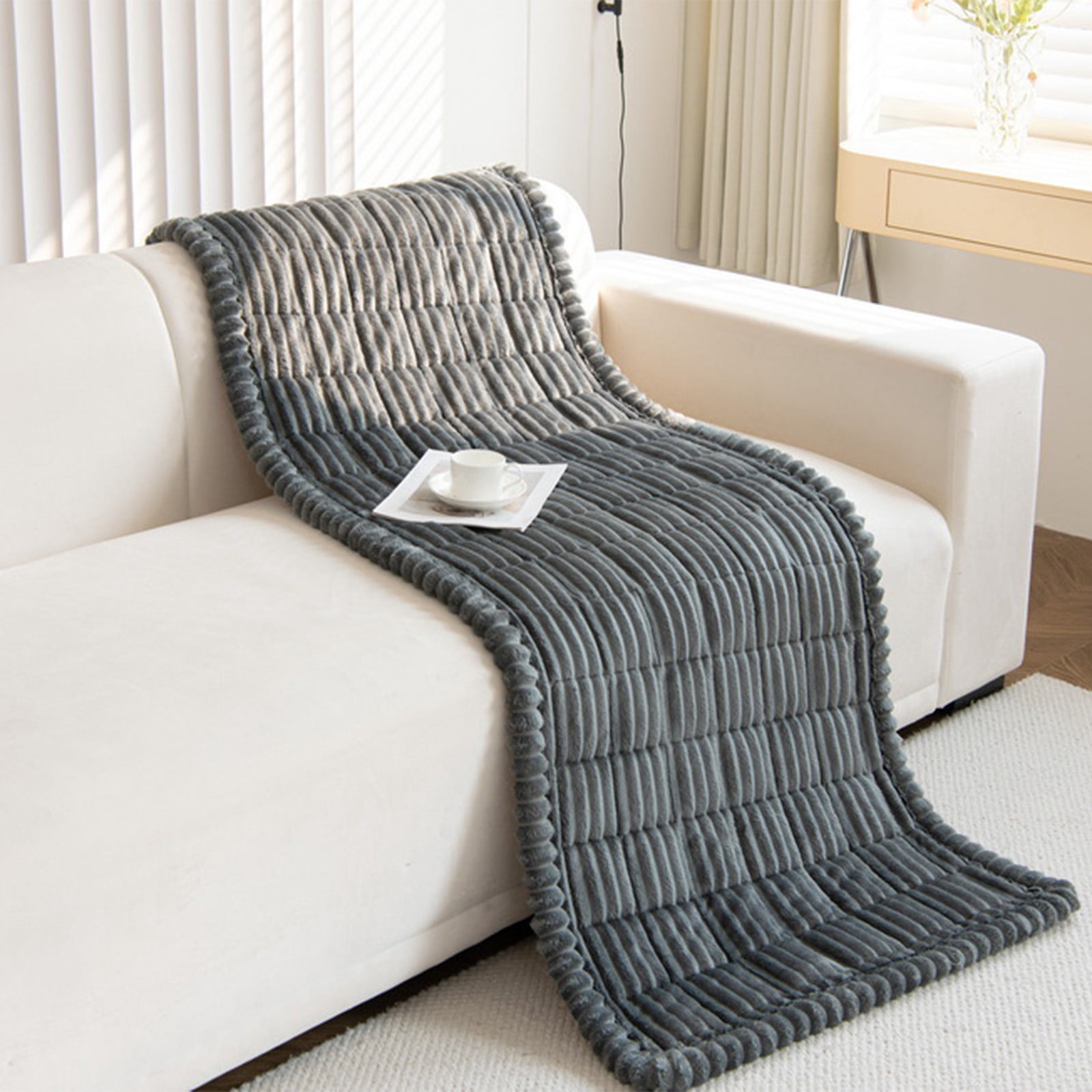Couch Cover for Dogs Washable, Non Slip Pet Couch Covers Sofa Slipcovers Cushion Mat, Fuzzy Couch Cover, Pet Friendly Furniture Protector, Non Slip Sofa Cover (23.6"x59.1", Dark Gray)