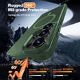 thumbnail image 4 of HionlyPro for Samsung Galaxy S24 Ultra Case Translucent Matte Magnetic Phone Cover, [Compatible with Magsafe] Military Grade Drop Protection Shockproof Phone Cover, Forest Green, 4 of 6