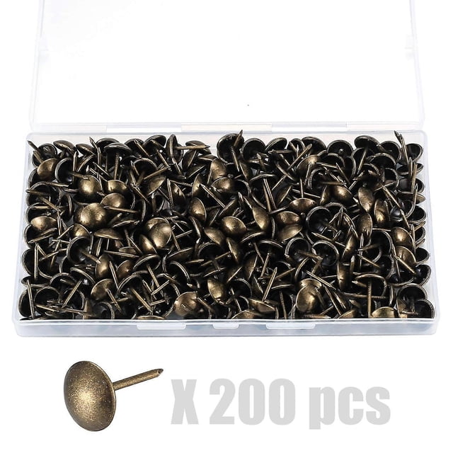Strong 200Pcs Metal Decorative Furniture Nails 11x17mm Style Tacks Upgrades for Bed Frame & Cabinet Repair
