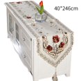 thumbnail image 2 of PEACNNG Table Runner Embroidery Flower Tablecloth, 2 of 10