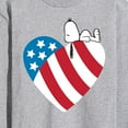 thumbnail image 3 of Peanuts - Snoopy On Flag Heart - Men's Long Sleeve T-Shirt, 3 of 6