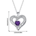 thumbnail image 3 of HongHeng Necklaces for Women Birthstone Heart Necklace Jewelry for Wife Girlfriend Woman Necklace Mother's Day Gift, 3 of 6