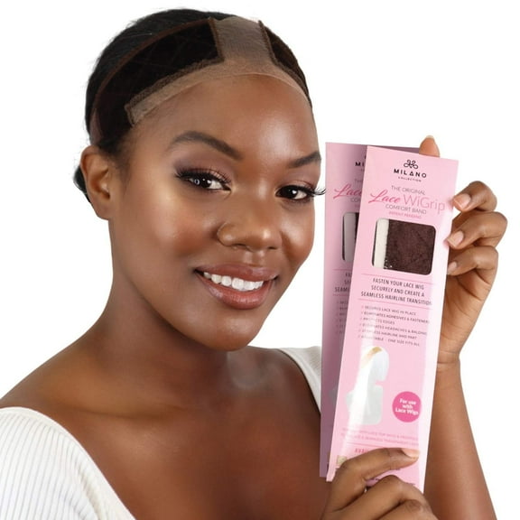 Milano Collection Chocolate Brown Adult Women’s Lace WiGrip Wig Grip Band, Solid Print, One Size, 2 Pack