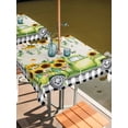 thumbnail image 2 of Outdoor Tablecloths with Umbrella Hole & Zipper, Sunflowers 60x60 Inch Square Tablecloths, Spring Farmhouse Country Truck Leaf Black Plaid Waterproof Table Cloth, Patio/Pool/Picnic Table Covers, 2 of 8