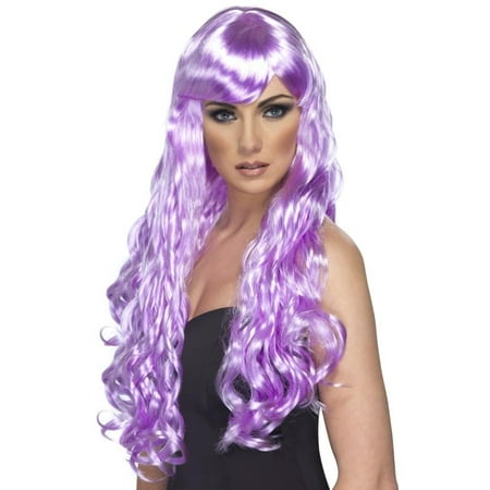 Desire Long Curly Costume Wig Adult Lilac One Size