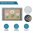 thumbnail image 5 of Farm Daisy Flower Leaves on Brown Placemats Set of 6,Wipeable Washable Table Mats for Dining Tables, Black White Buffalo Plaid Place Mats for Kitchen Event Party Tabletop Decor, 5 of 9