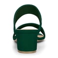 thumbnail image 2 of Women's Dual Straps Mid Chunky Heel Slide Sandals Green 5.5, 2 of 8