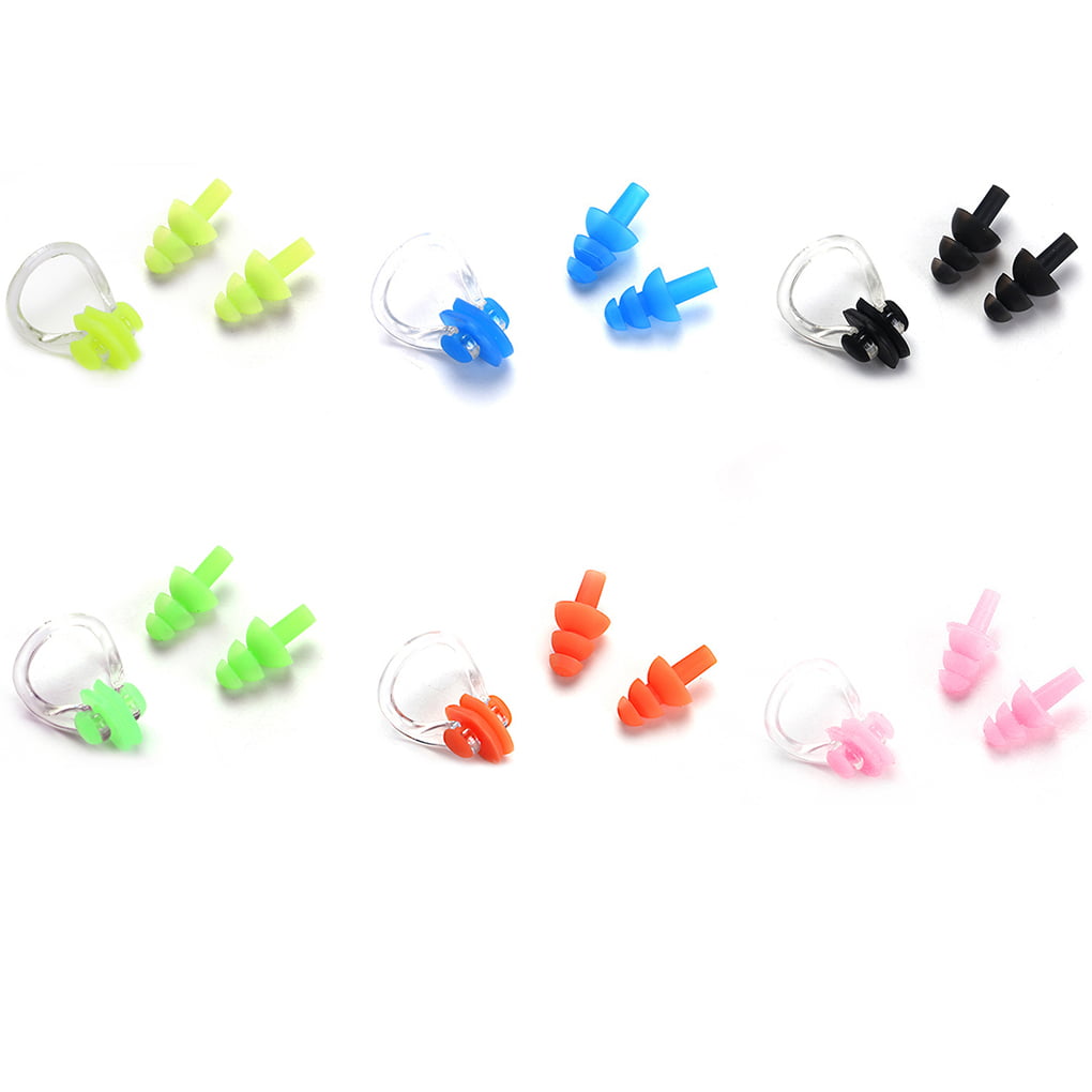 For Kids Adults Diving Swimming Waterproof Ear Plugs & Nose Clip Set With Box 