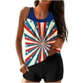 thumbnail image 2 of Cavosen 4th of July Two Piece Swimsuits for Women High Waist 2 Piece Tankinis Swimsuits USA Stars and Stripes Boyshort and Tank Tops Bathing Suits Army Flag Beachwear Resortwear, 2 of 6