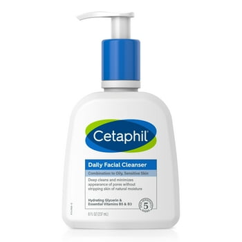 Face Wash by CETAPHIL, Daily Facial  for Sensitive, Combination to Oily Skin, 8 oz, Gentle Foaming, Soap Free, Hypoenic