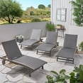 thumbnail image 5 of Leah Outdoor Wicker and Wood Chaise Lounge with Pull-Out Tray, Set of 4, Gray, 5 of 7