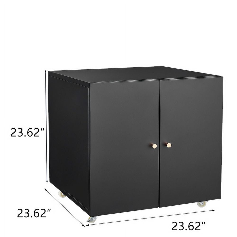 Mobile File Cabinets with 4 wheels, Office furniture Copier Cabinet black 2 door steel copier stand mobile pedestal file Printer Stand