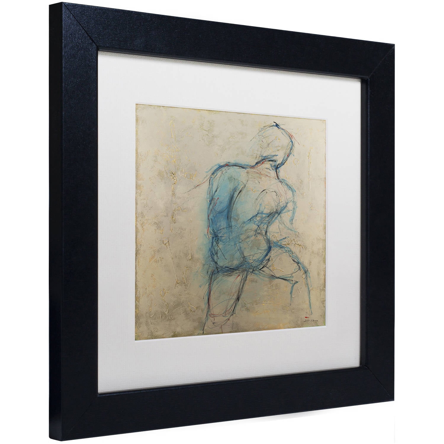 Trademark Fine Art "Iron Man" Canvas Art by Joarez, White Matte, Black Frame