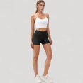 thumbnail image 3 of Women's High Waist Workout Shorts with Side Pockets and Seam-Contoured Fit for Flexible Movement - Small, Black, 3 of 5