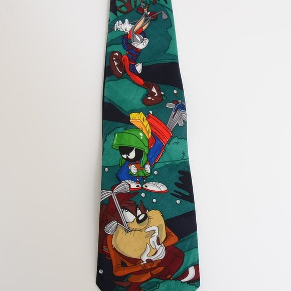 VTG 90s NWT Looney Tunes Mania Men's Tie Bugs Bunny Tazmanian