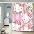 thumbnail image 1 of Sanrio Hello Kitty Rideaux de Douche Mignons Kawaii Dessin Animé Rideau de Salle de Bain Imperméable avec Crochets Décoration de Salle de Bain Anime LS, 1 of 6