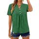 thumbnail image 4 of Tops de Manga Corta para las Mujeres Loose Fit V Cuello Botón Blusa Casual Ligero Verano, 4 of 9