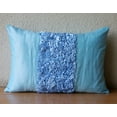thumbnail image 2 of The HomeCentric Lumbar Cushion Cover&nbsp;Couch Sky Blue Pack of 2,12"x24" (30x60 cm) Couch Oblong Pillow&nbsp;Cases, Silk Ribbon Embroidered, Geometric Pattern, Modern Style - Sky Blue Love, 2 of 3