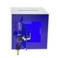 thumbnail image 4 of SOURCEONE.ORG Source One Premium Acrylic Cube Donation Box with Deluxe Rear Open Door and Cam Lock Suggestion Box (8 Inch, Blue), 4 of 4